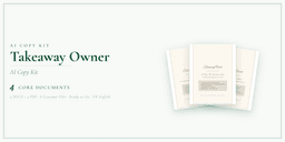 Takeaway Owner — AI Copy Kit, PDF and editable DOCX product overview