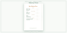 Takeaway Owner — Price List & Service Menu, PDF product overview