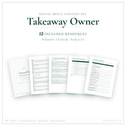 Takeaway Owner — Social Media Content Kit, PDF and editable DOCX product preview