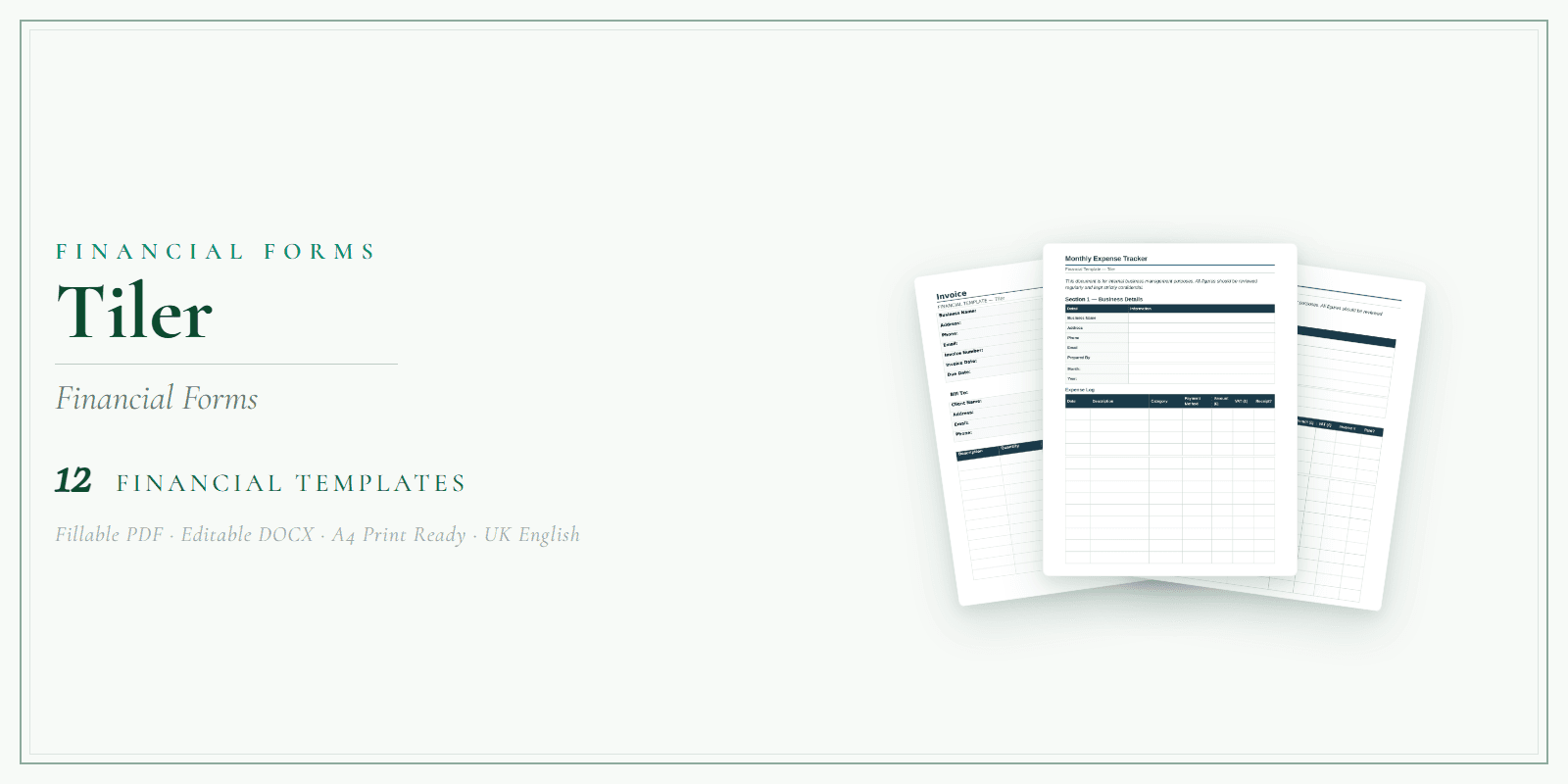 Financial Forms Bundle — Premium — Product overview