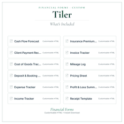 Financial Forms Bundle — Custom — What's included