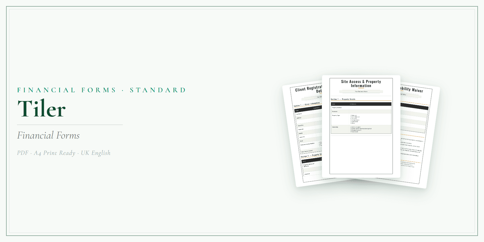 Financial Forms Bundle — Standard — Product overview