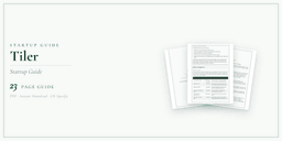 Tiler — Startup Guide, PDF guide product overview