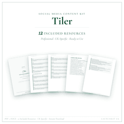 Tiler — Social Media Content Kit, PDF and editable DOCX product preview