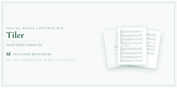 Tiler — Social Media Content Kit, PDF and editable DOCX product overview
