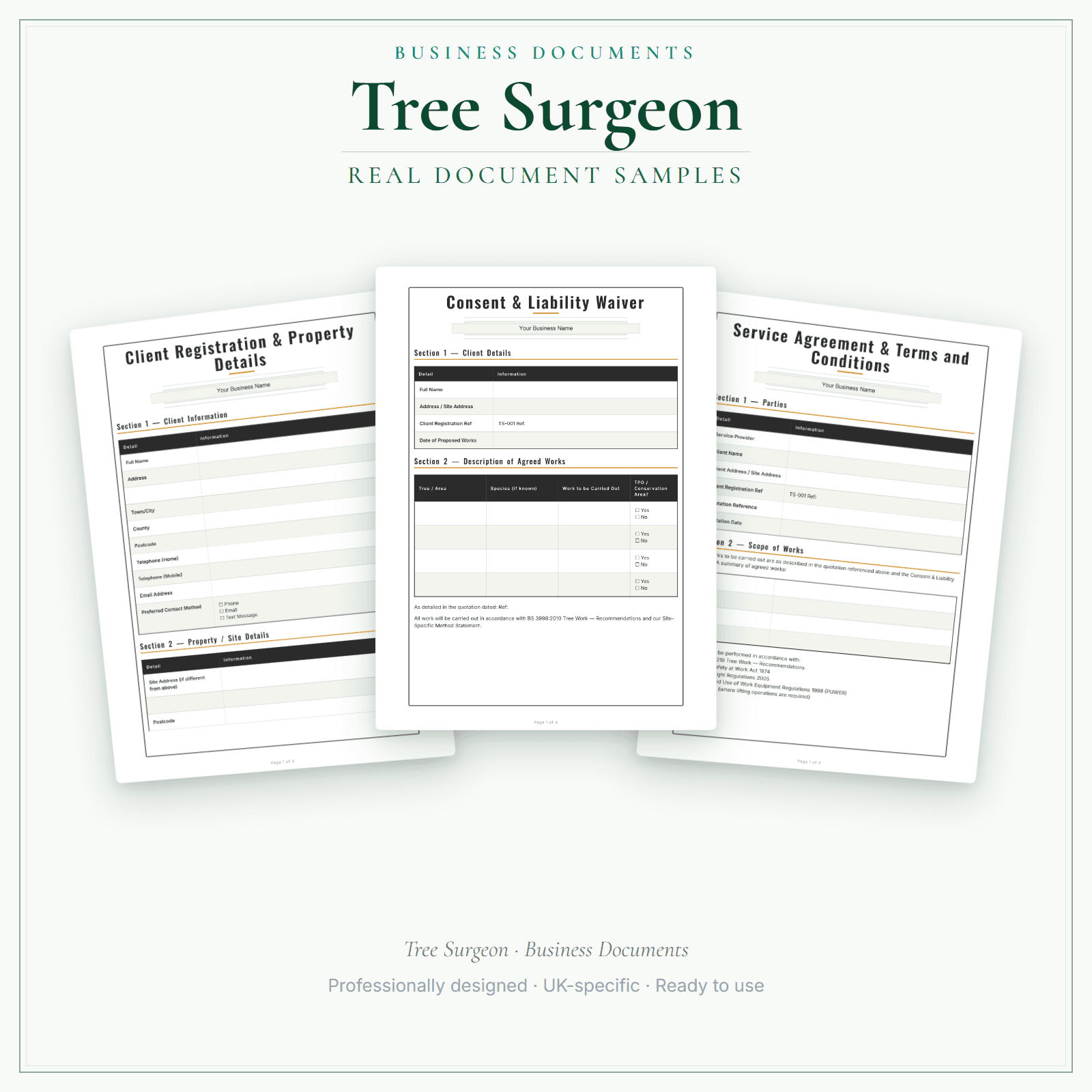 Business Documents — Premium — sample document pages