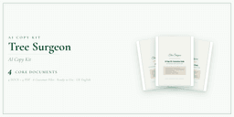 Tree Surgeon — AI Copy Kit, PDF and editable DOCX product overview
