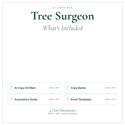 Tree Surgeon — AI Copy Kit, PDF and editable DOCX what's included preview