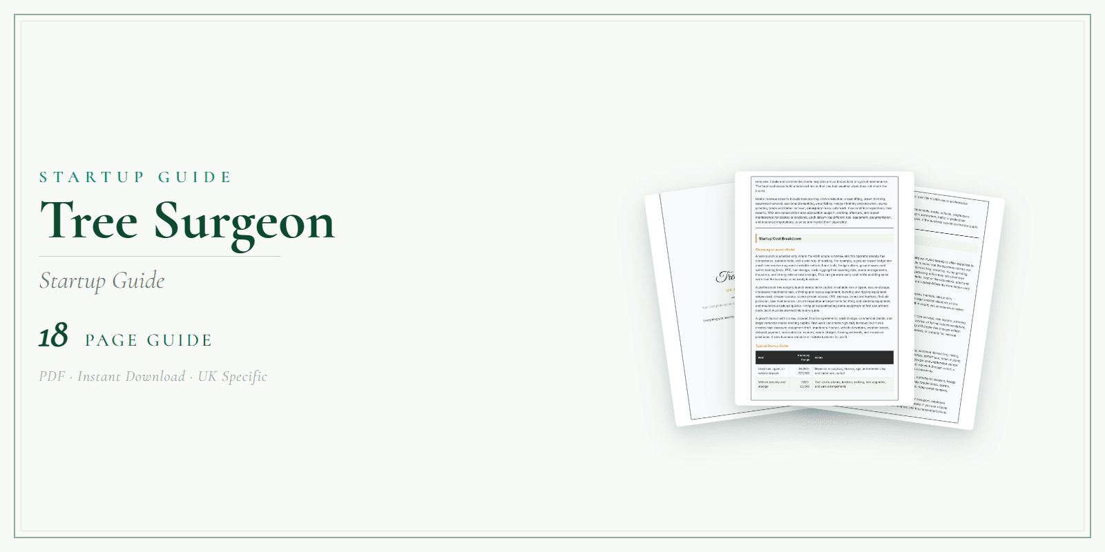 Tree Surgeon — Startup Guide, PDF guide product overview