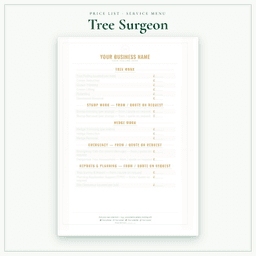 Tree Surgeon — Price List & Service Menu, PDF sample pages