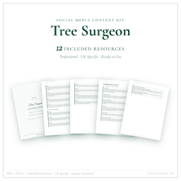 Tree Surgeon — Social Media Content Kit, PDF and editable DOCX product preview