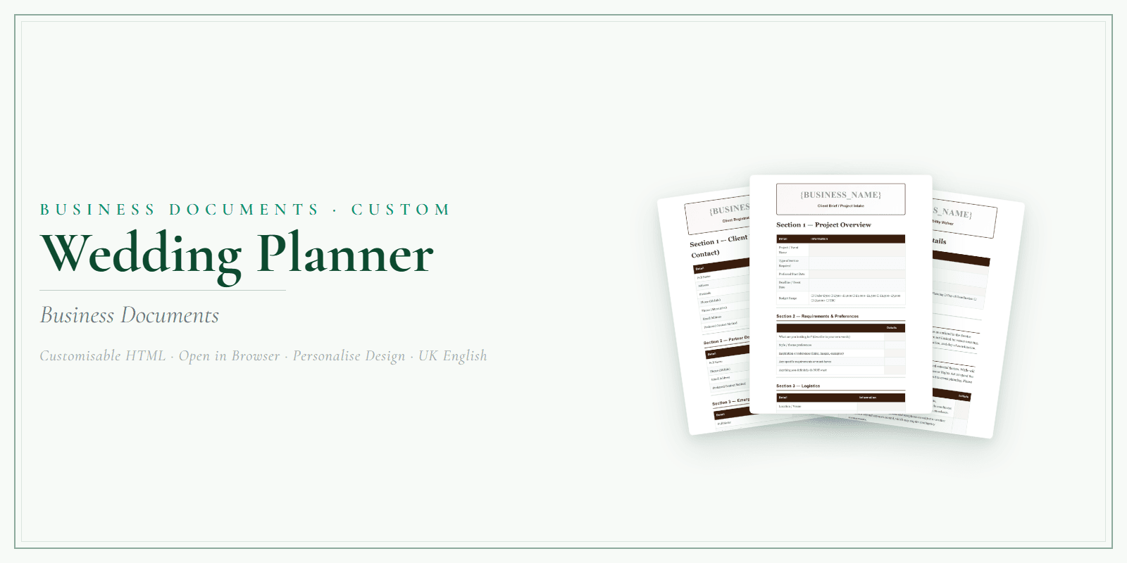 Business Documents — Custom — Product overview