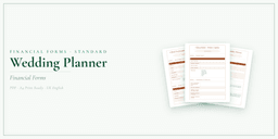 Wedding Planner — Financial Forms Bundle — Standard, PDF with fillable header product overview
