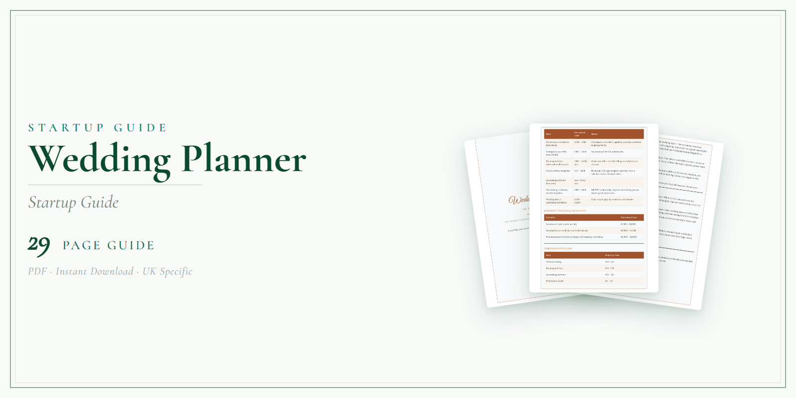 Wedding Planner — Startup Guide, PDF guide product overview