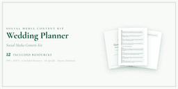 Wedding Planner — Social Media Content Kit, PDF and editable DOCX product overview