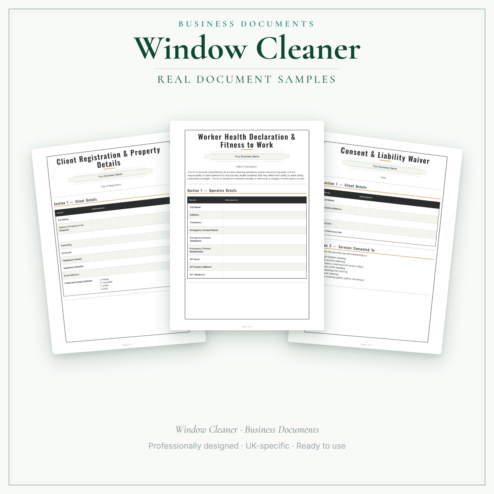 Business Documents — Premium — sample document pages