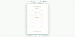 Window Cleaner — Price List & Service Menu, PDF product overview