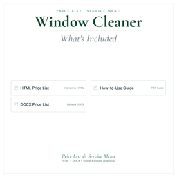 Window Cleaner — Price List & Service Menu, PDF what's included preview
