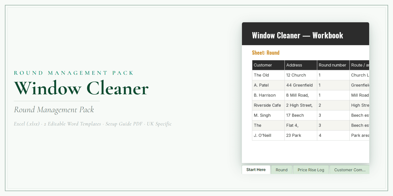 Window Cleaner — Round Management Pack, PDF product overview