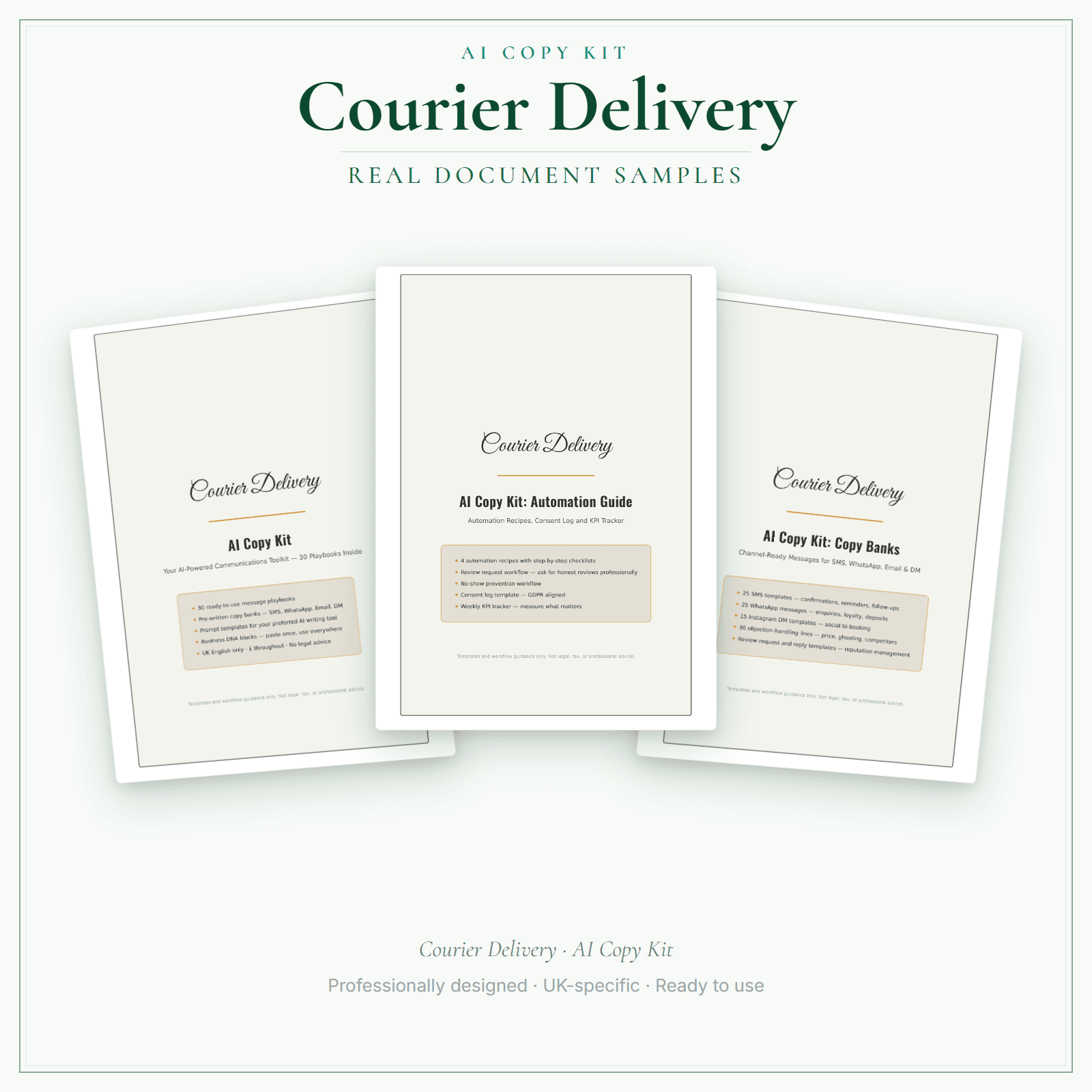 Courier Delivery — AI Copy Kit sample pages preview