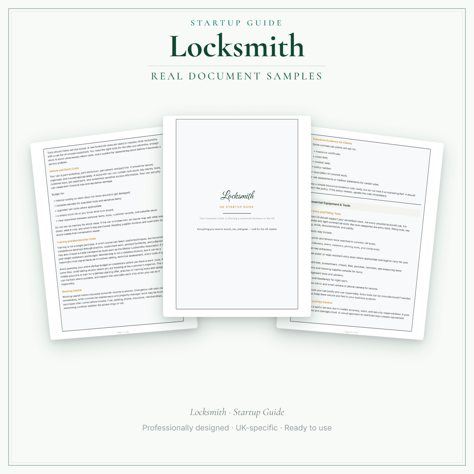 Locksmith — Startup Guide sample pages preview