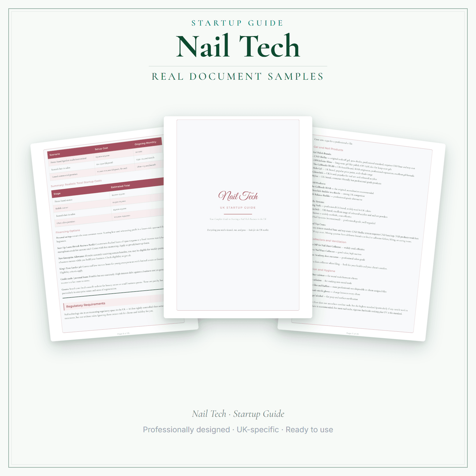 Nail Tech — Startup Guide sample pages preview