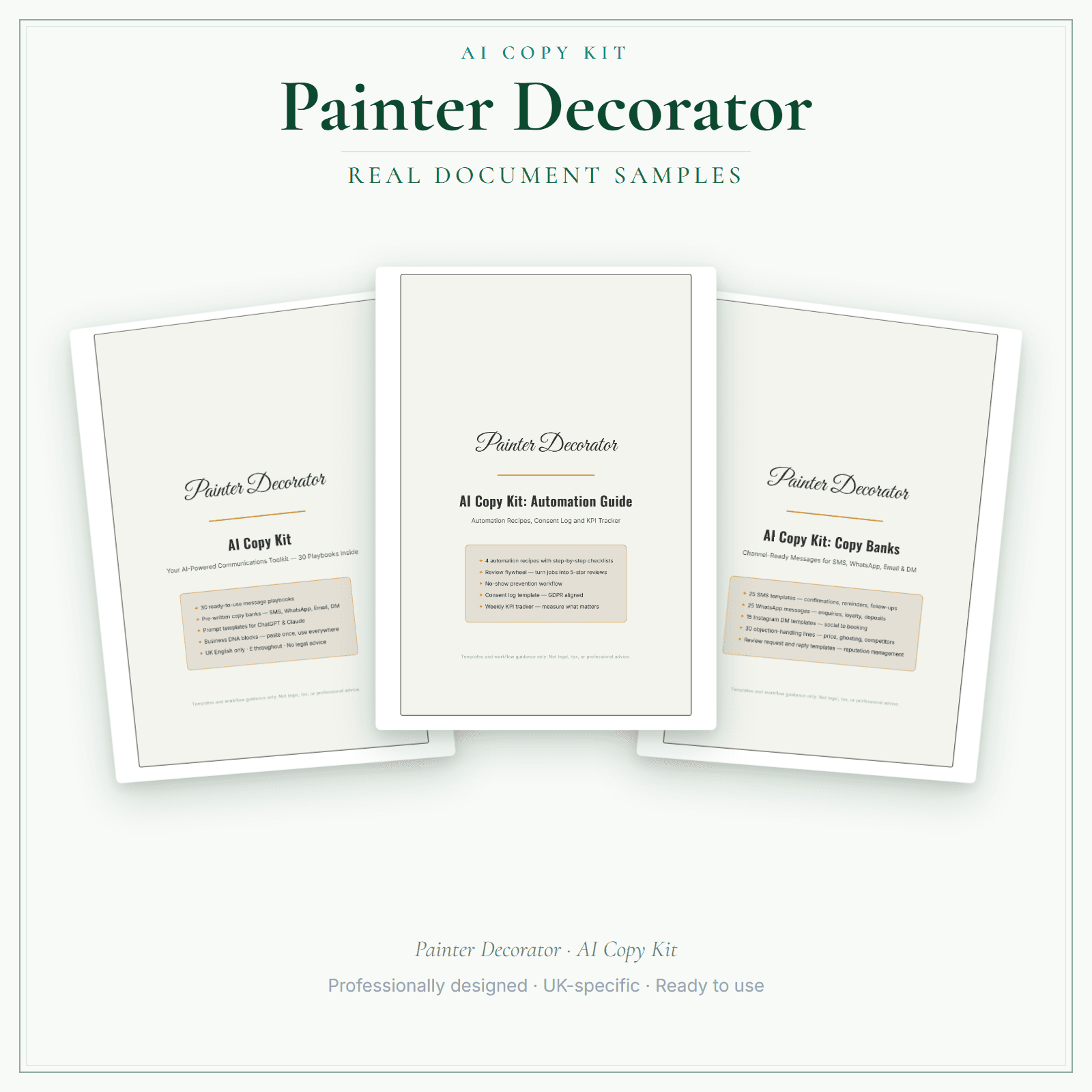 Painter Decorator — AI Copy Kit sample pages preview