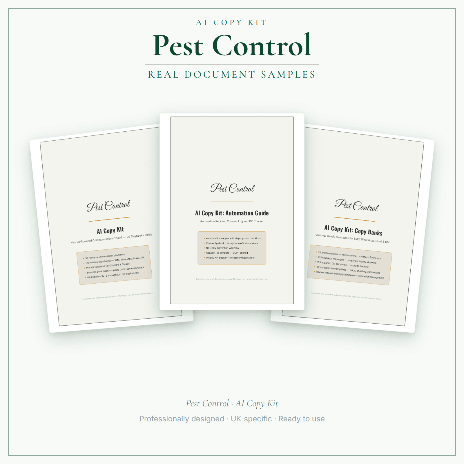Pest Control — AI Copy Kit sample pages preview
