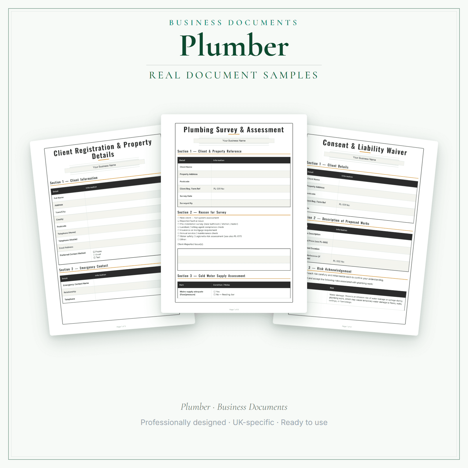 Plumber — Business Starter Stack sample pages preview