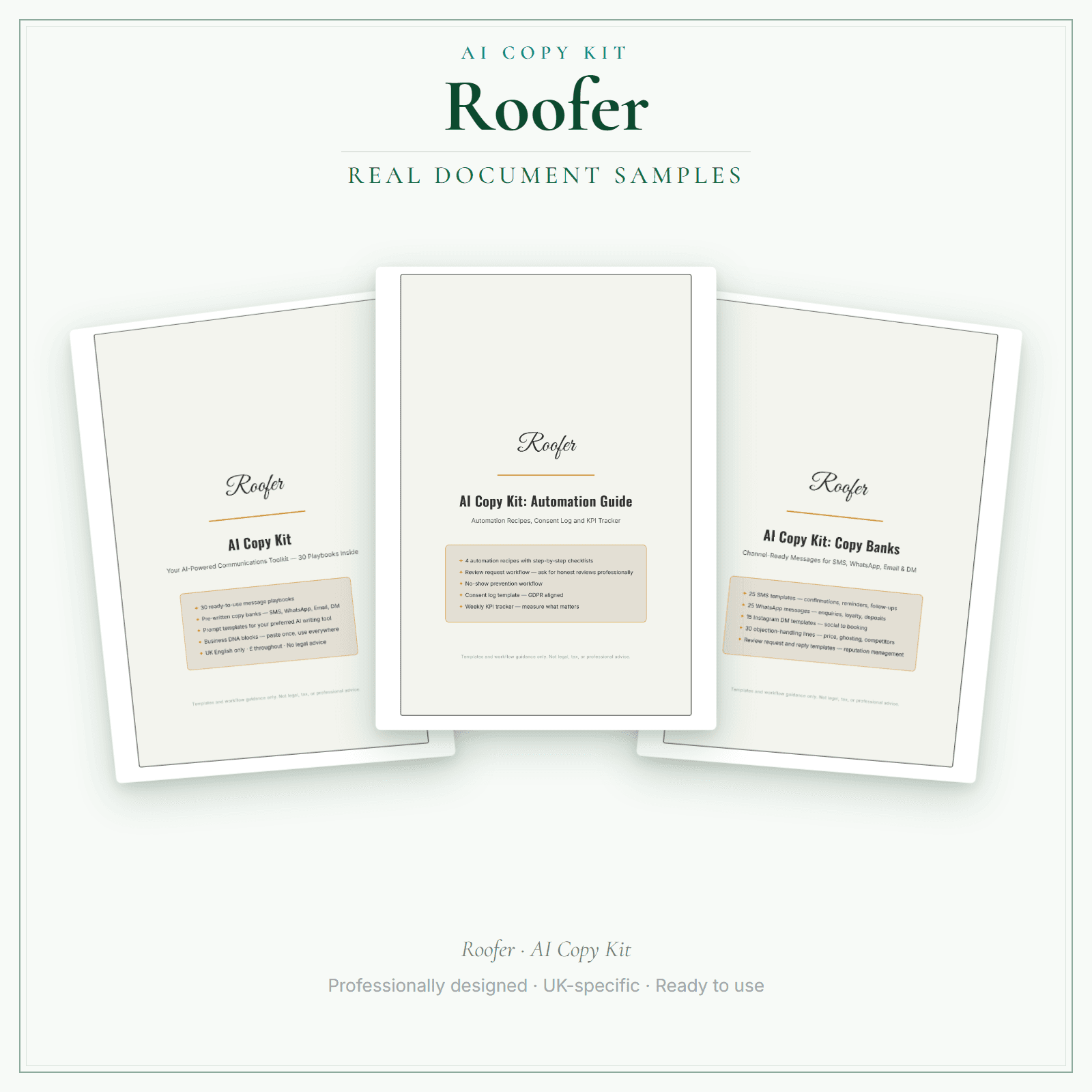 Roofer — AI Copy Kit sample pages preview