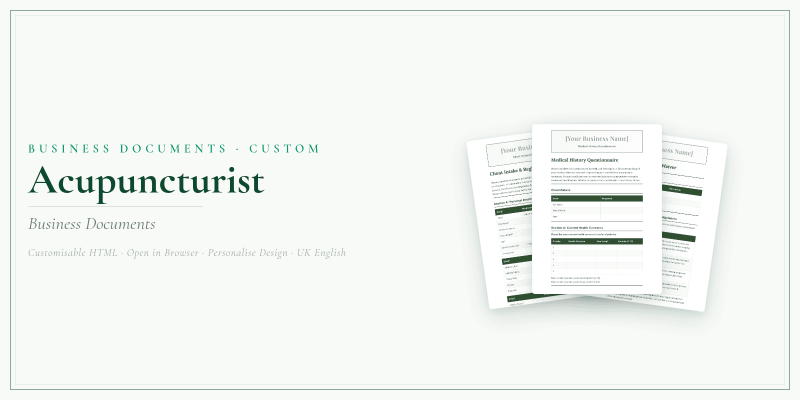 Business Documents — Customisable