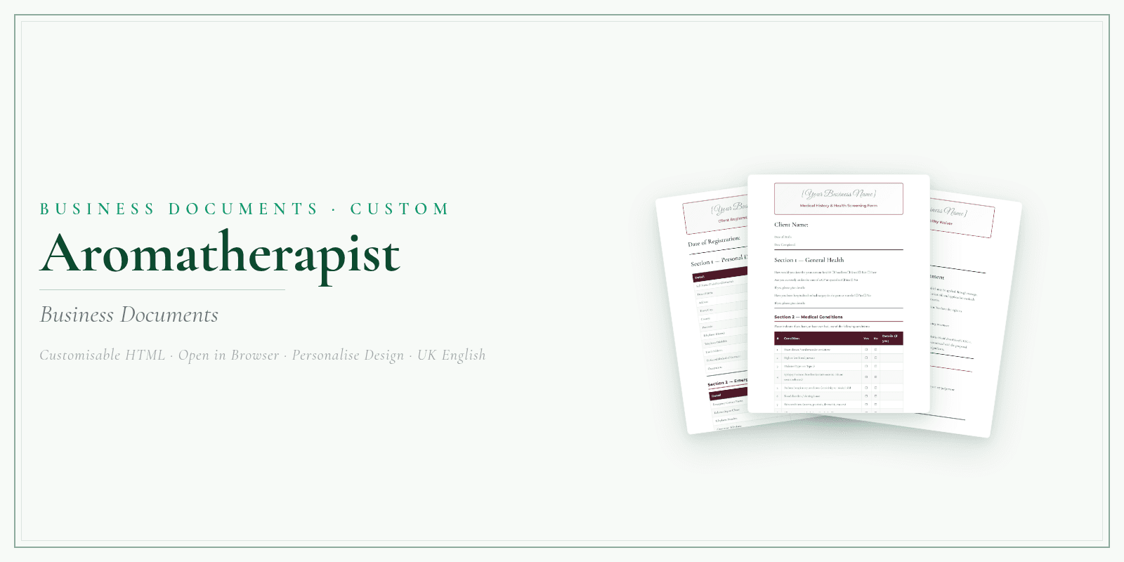Business Documents — Customisable