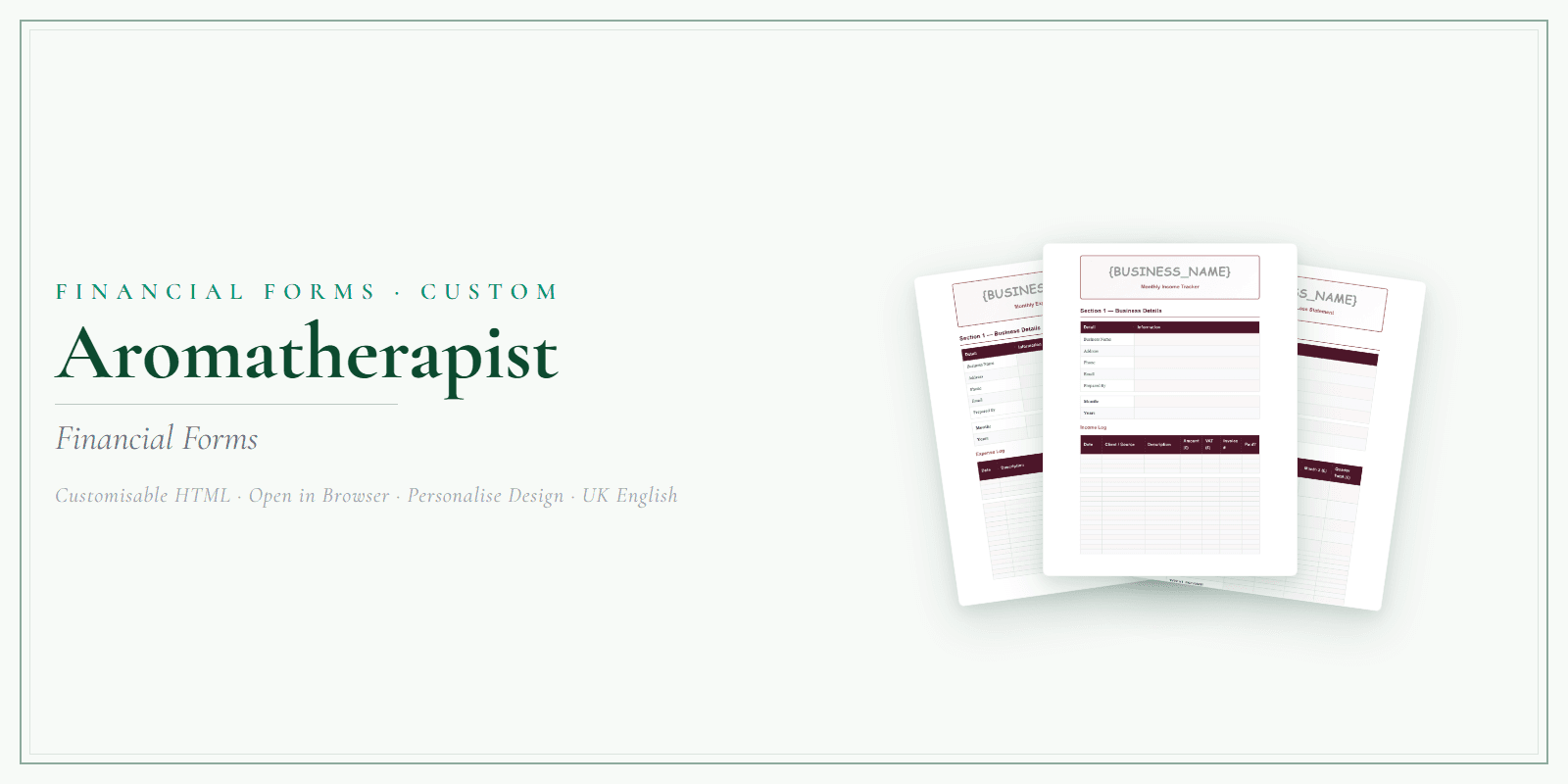 Financial Forms Bundle — Customisable