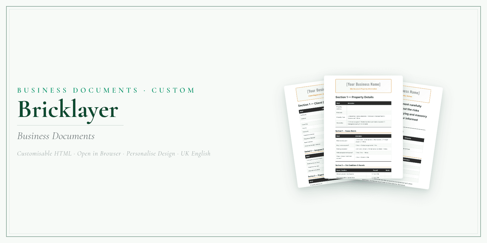 Business Documents — Customisable