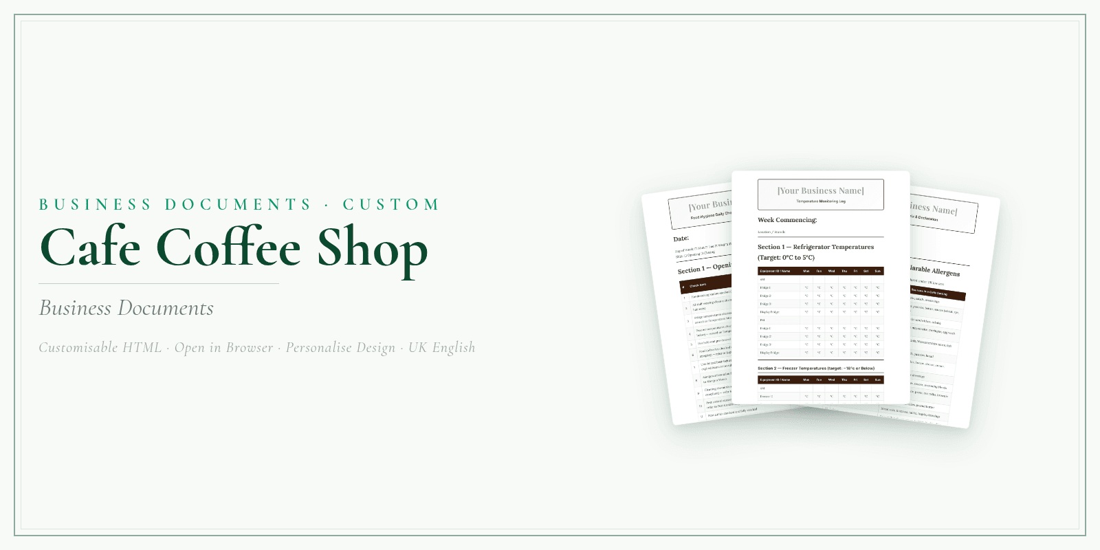 Business Documents — Customisable