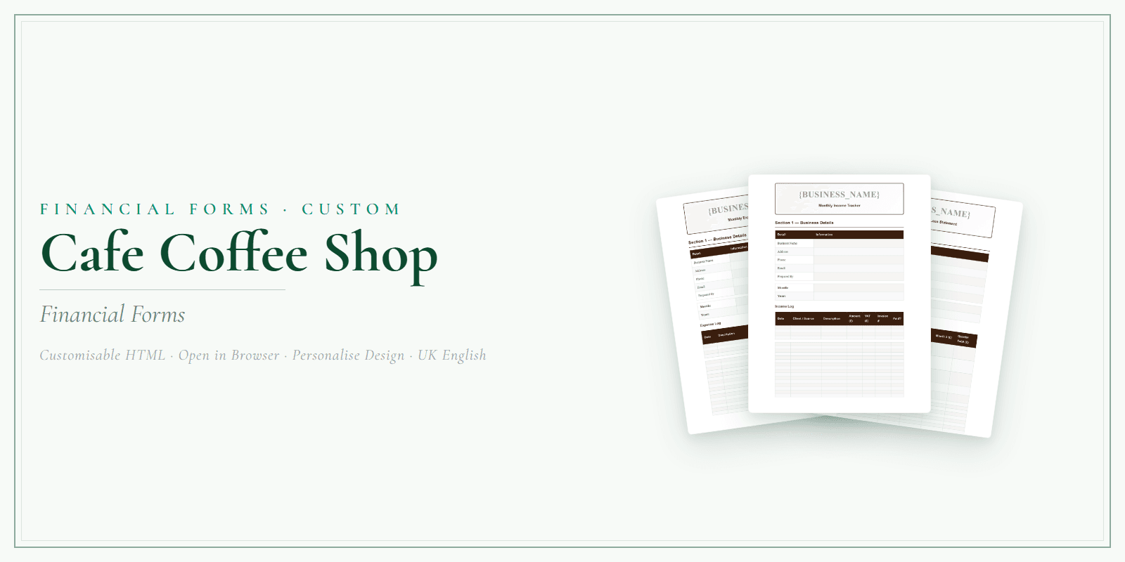 Financial Forms Bundle — Customisable