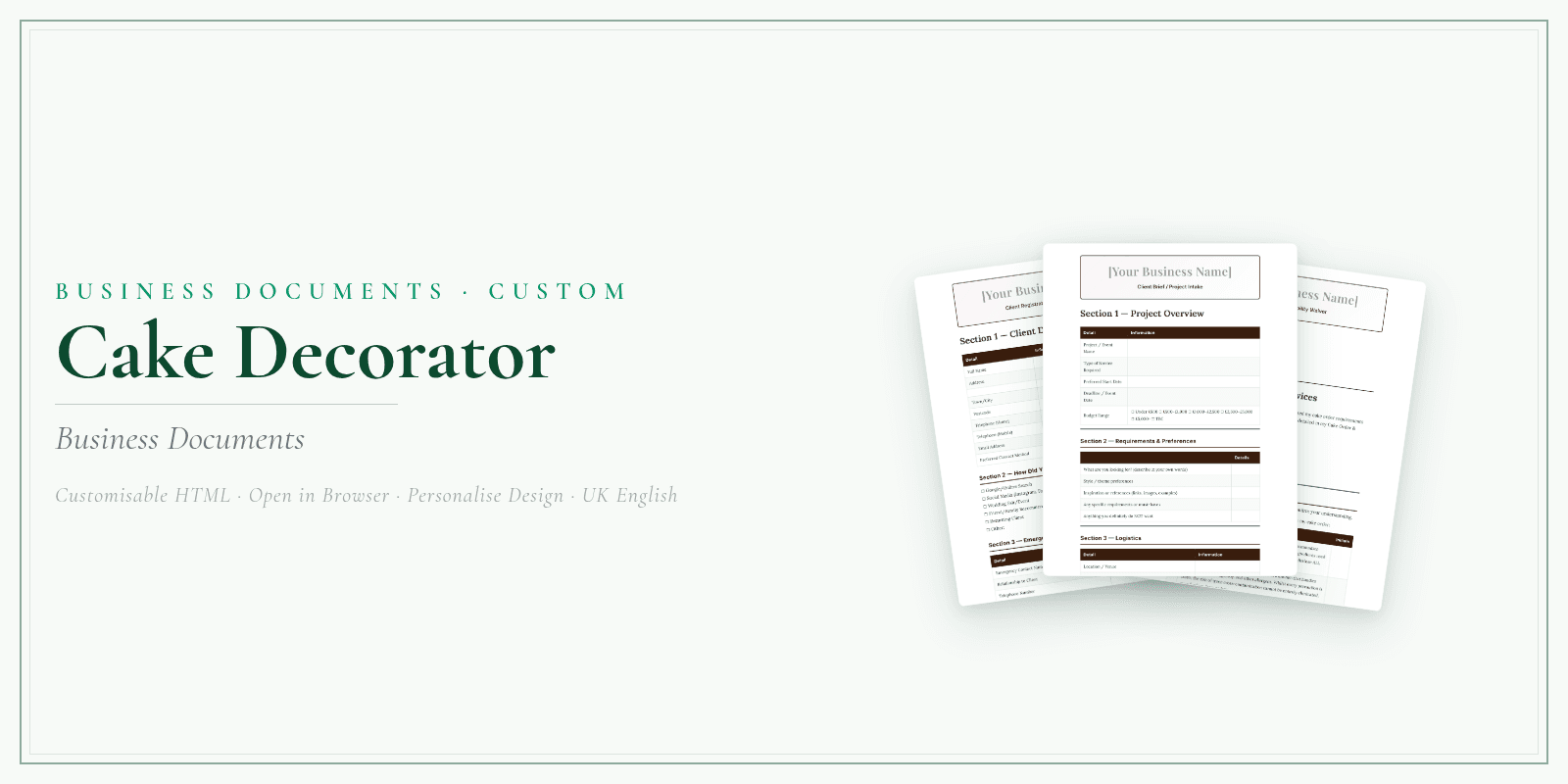 Business Documents — Customisable
