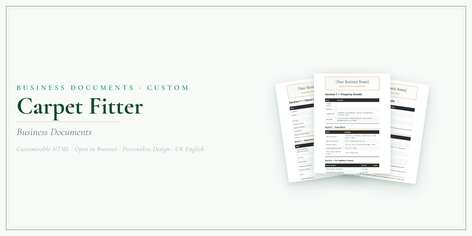 Business Documents — Customisable