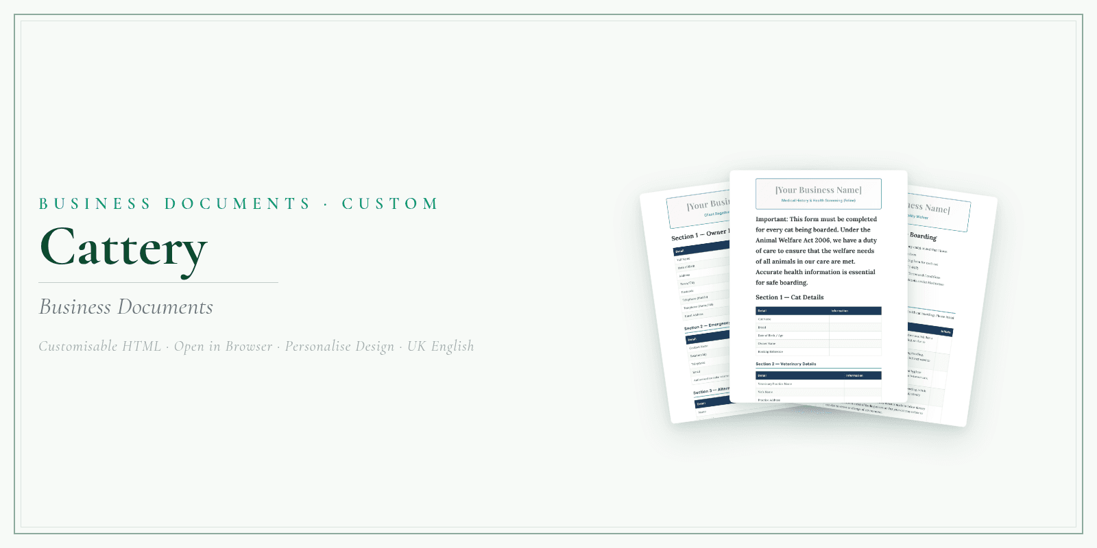 Business Documents — Customisable