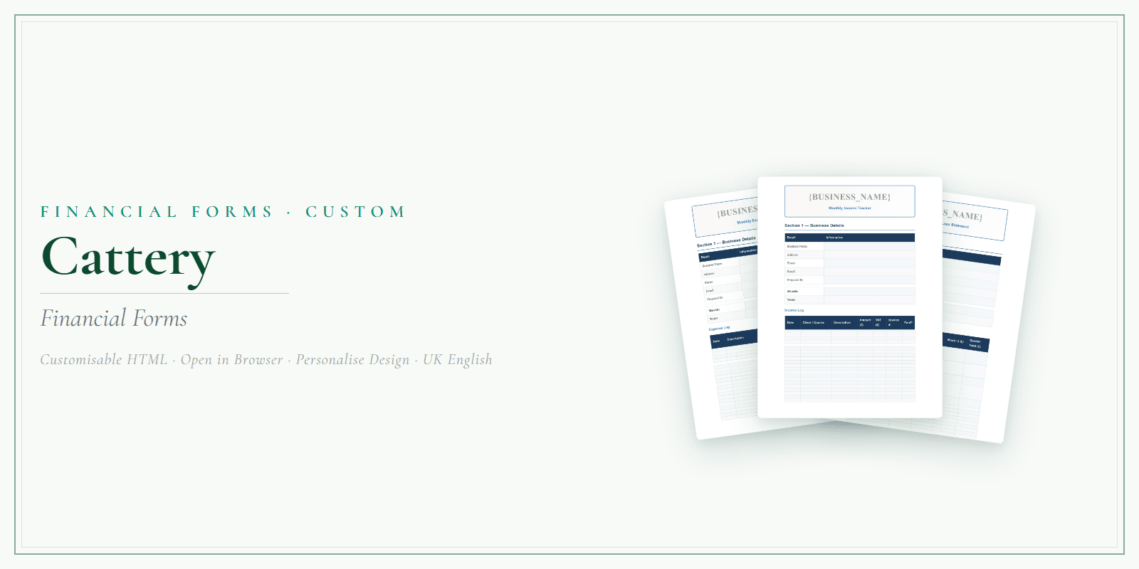 Financial Forms Bundle — Customisable