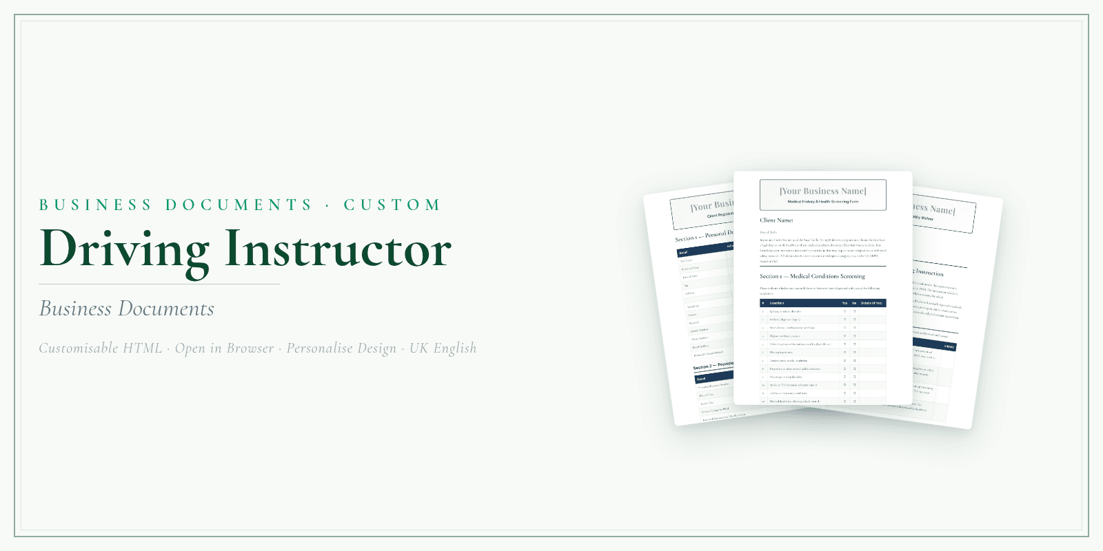 Business Documents — Customisable