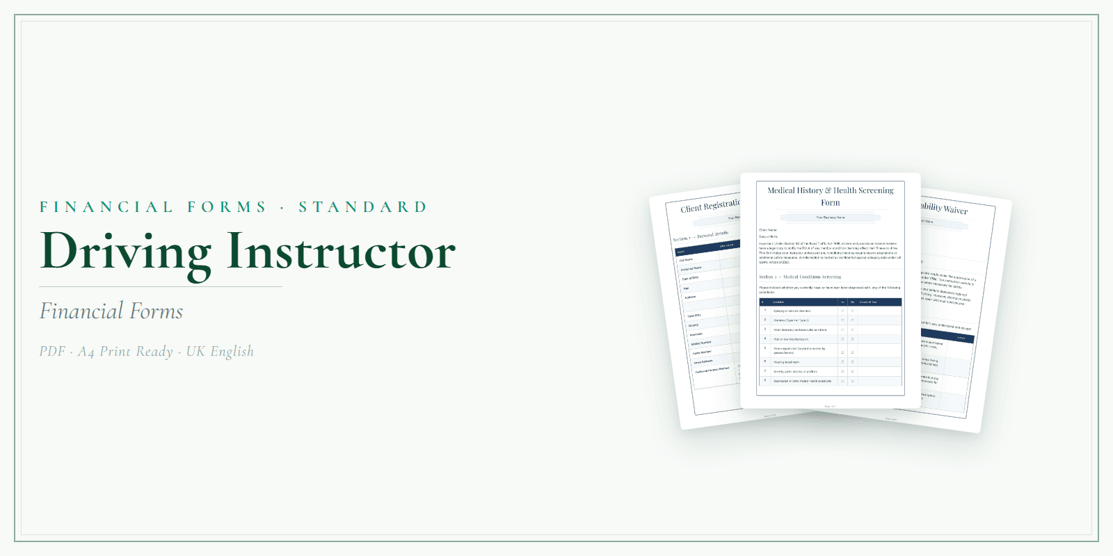 Financial Forms Bundle — Standard