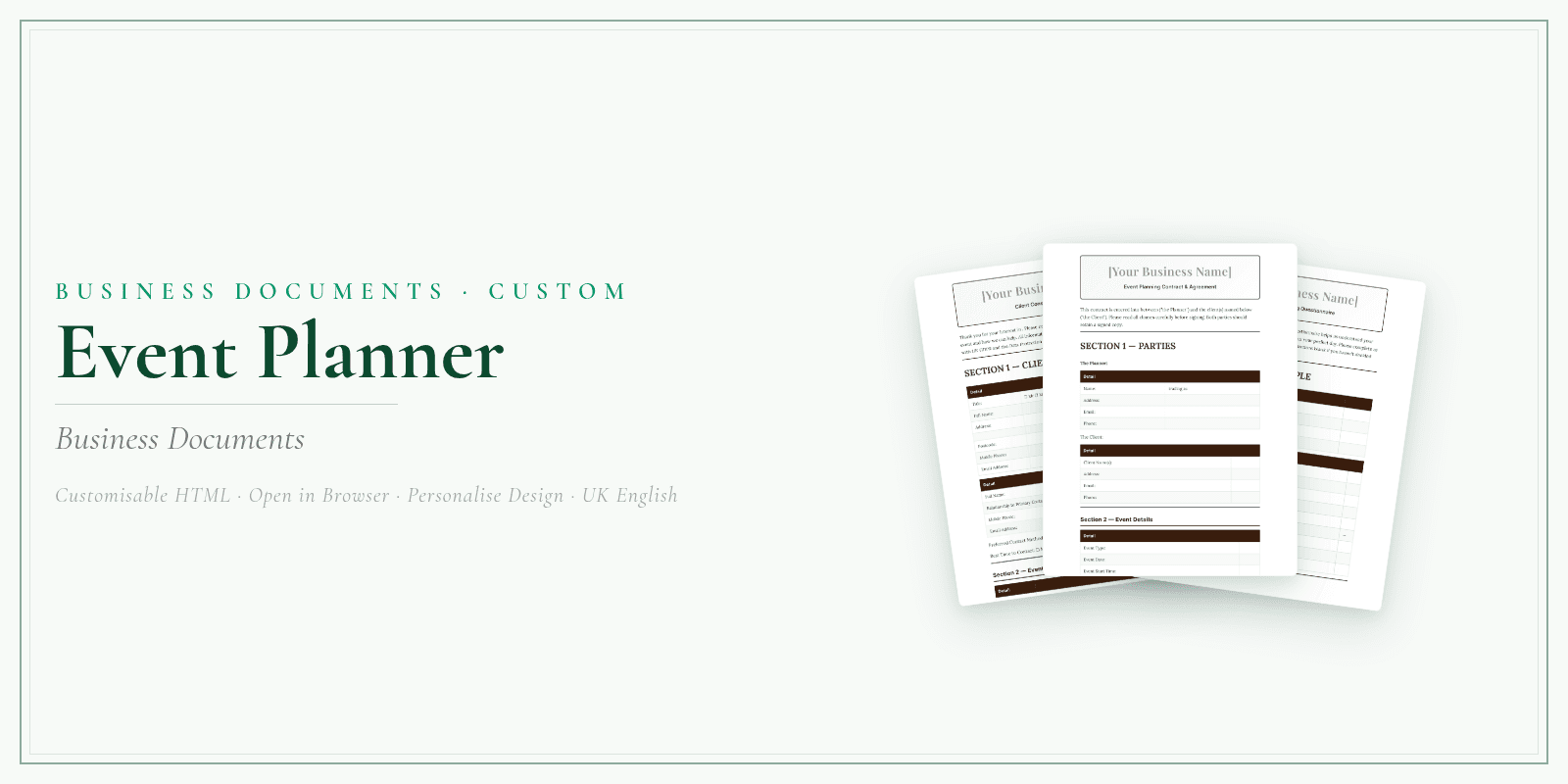 Business Documents — Customisable