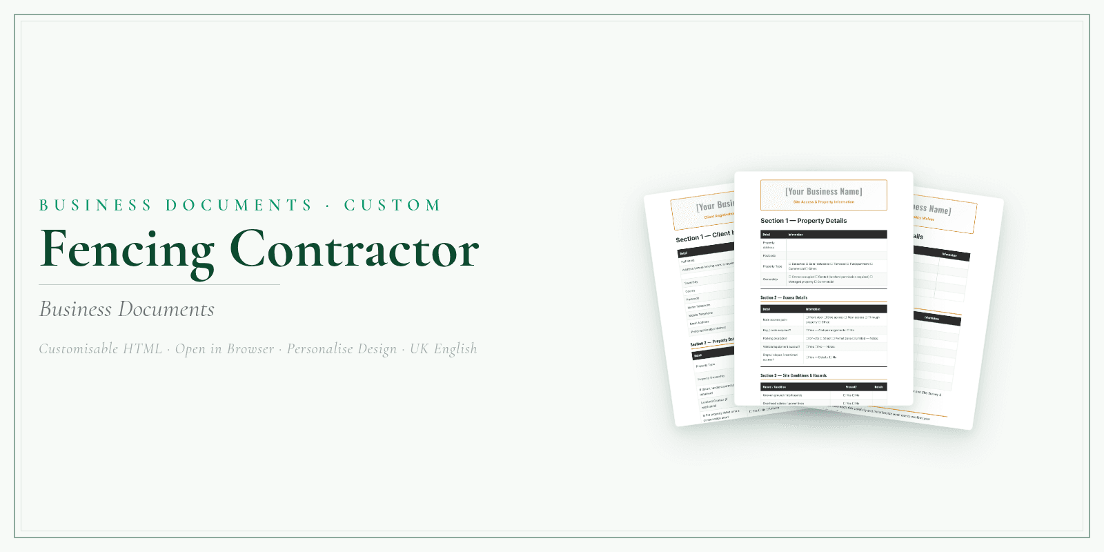 Business Documents — Customisable