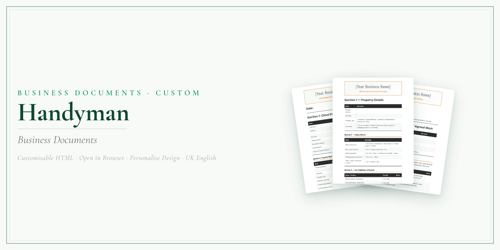 Business Documents — Customisable