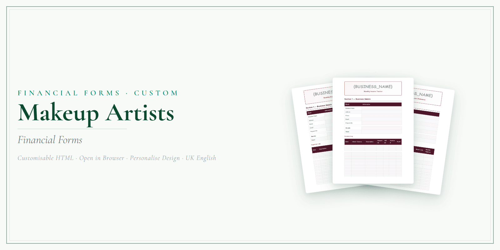 Financial Forms Bundle — Customisable