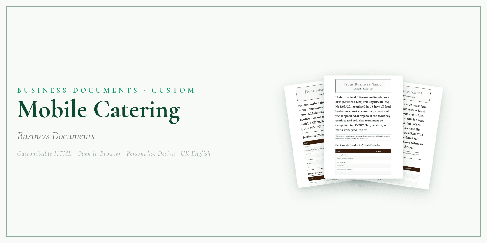 Business Documents — Customisable