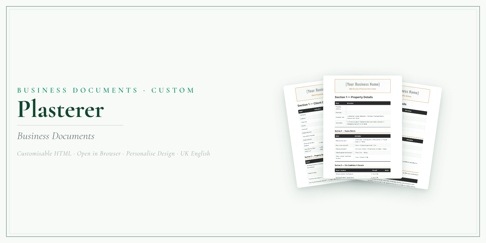 Business Documents — Customisable