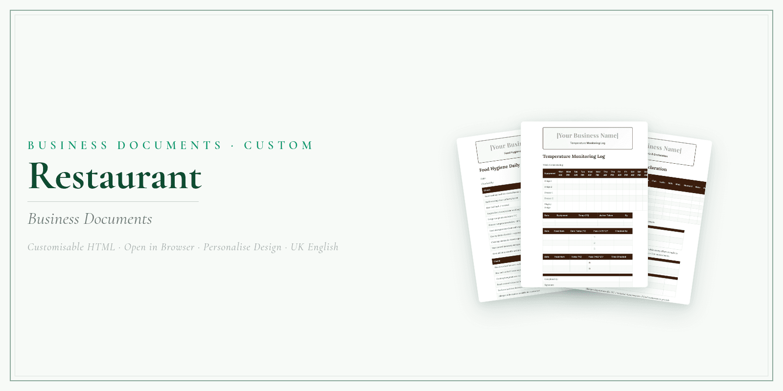 Business Documents — Customisable