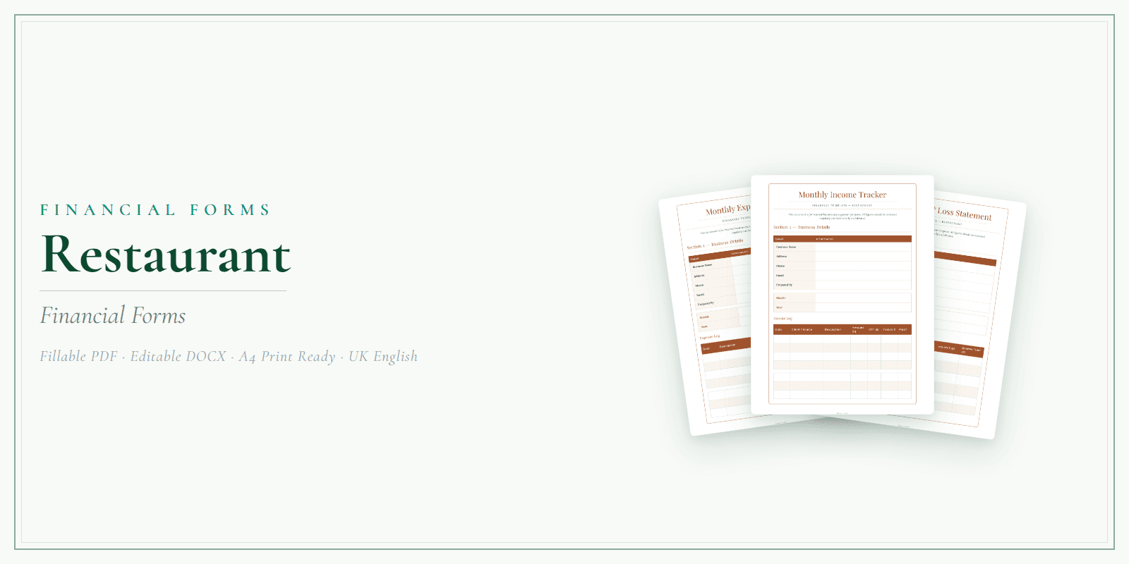 Financial Forms Bundle — Premium
